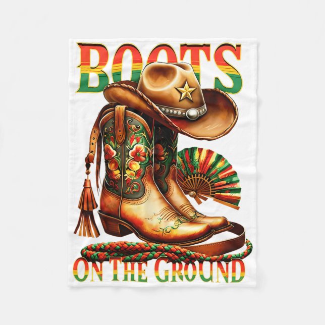 Cobertor De Velo Boots On Ground Boot Juneteenésimo Negra Cowgirl (Frente)