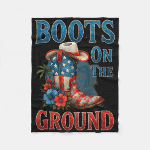 Cobertor De Velo Boots On Ground Cowgirl 4 De Julho All Americ