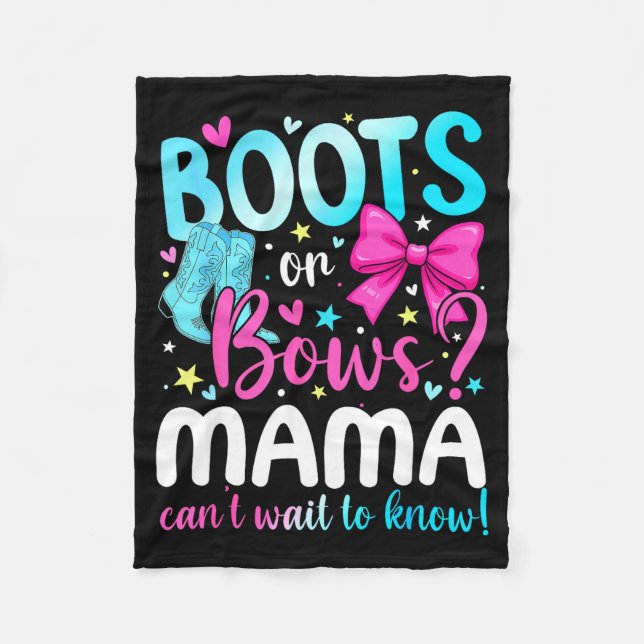 Cobertor De Velo Boots Or Bows Mama Loves You Gender Reveal Party  (Frente)