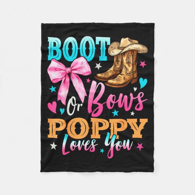 Cobertor De Velo Boots Or Bows Ppy Loves You Gender Reveal Family  (Frente)