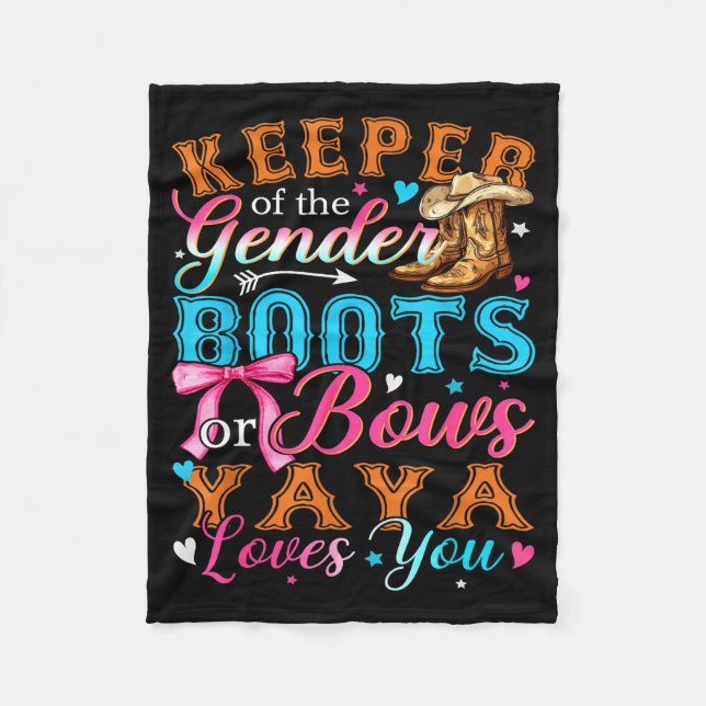 Cobertor De Velo Boots Or Bows Yaya Loves You Gender Reveal Family  (Frente)