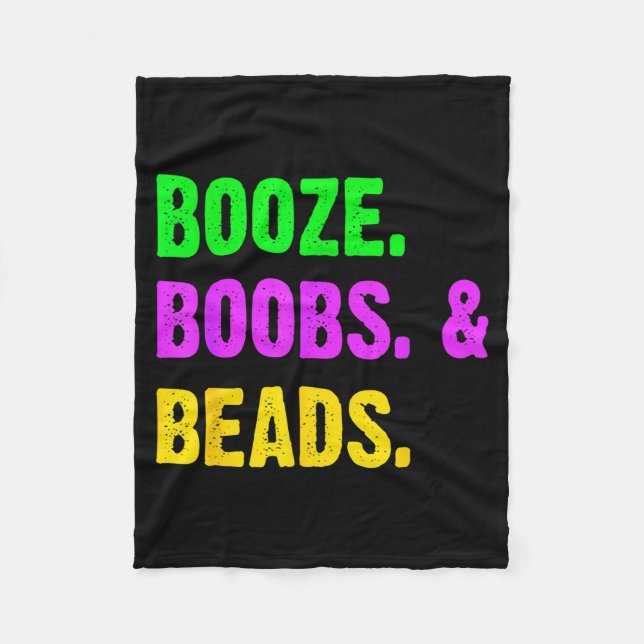 Cobertor De Velo Booze S Beads Funny Mardi Gras New Orleans Festiva (Frente)