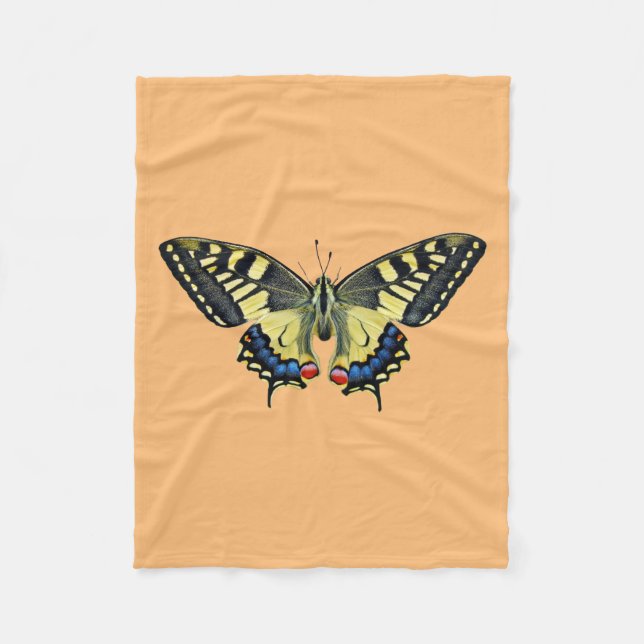 Cobertor De Velo Borboleta amarela e preta (Frente)