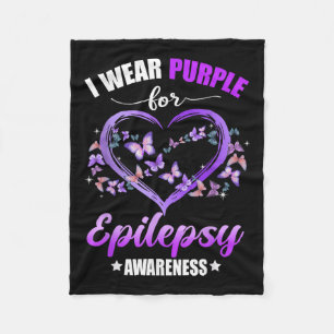 Cobertor De Velo Borboleta Cardíaca Eu Visto Roxo Para Epilepsia