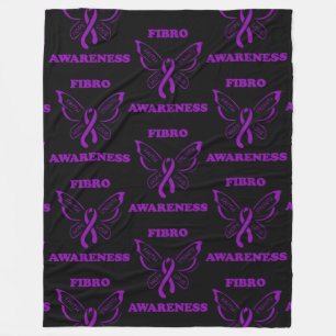 Cobertor De Velo Borboleta/Consciência.. Fibro Fleece Blanket