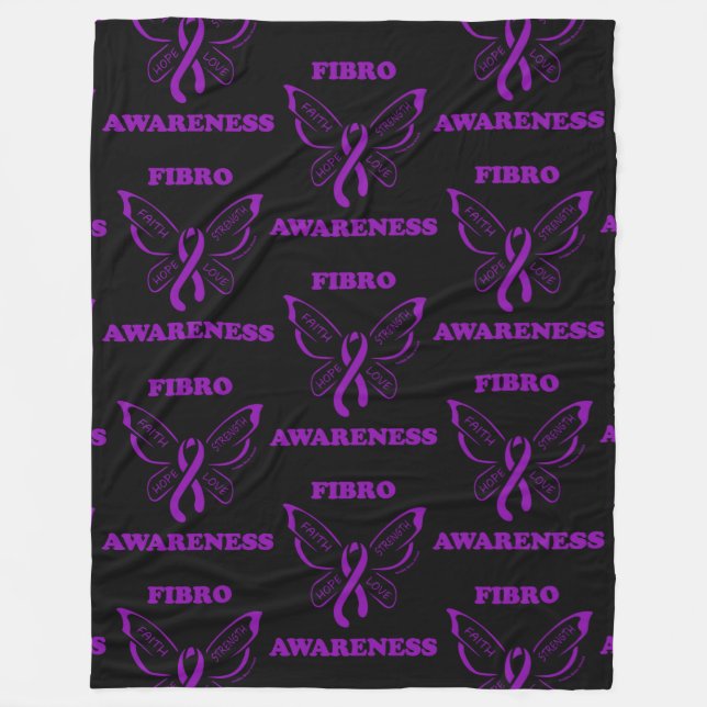 Cobertor De Velo Borboleta/Consciência.. Fibro Fleece Blanket (Frente)