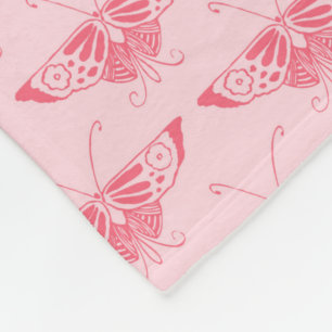 Cobertor De Velo Borboleta Deco de Arte Estilizada - rosa-coral