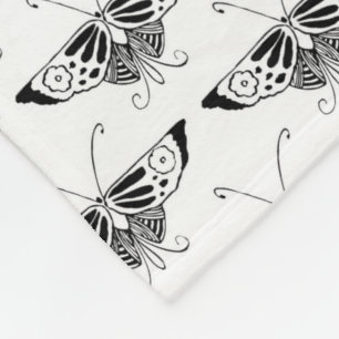 Cobertor De Velo Borboleta estilizado do art deco - preto e branco