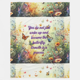 Cobertor De Velo Borboleta Mantra Positiva Cotações Fleece Blanket