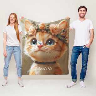 Cobertor De Velo Borboleta Rosa Bonito Gatinha Adorável