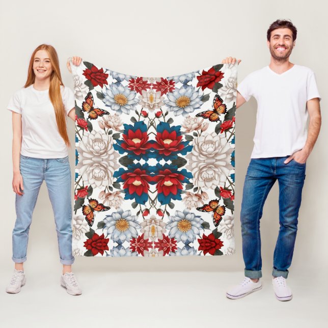 Cobertor De Velo Borboleta sem fervura e padrão de flores - Inspir  (In Situ)