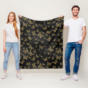 Cobertor De Velo Borboletas de Grelha Dourada