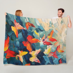 Cobertor De Velo Borboletas em Movimento – Voo Abstrato Expressivo