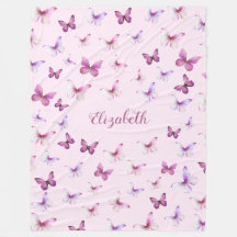 Borboletas Rosa Bonito Nome Personalizado Menina