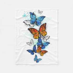Cobertor De Velo Borboletas voadoras Morpho e Monarca