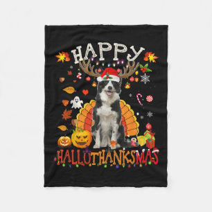 Cobertor De Velo Borda Collie Halloween Cachorro Feliz