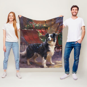 Cobertor De Velo Border Collie Christmas Fesason
