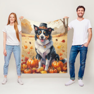 Cobertor De Velo Border Collie Entre Folhas de Outono Arte de Ação