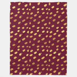 Cobertor De Velo Borgonha e Dourada