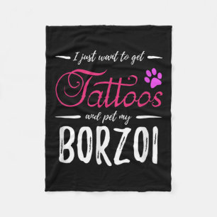 Cobertor De Velo Borzoi Dog Lover Tattoo Engraçado Cachorro Mãe Dom