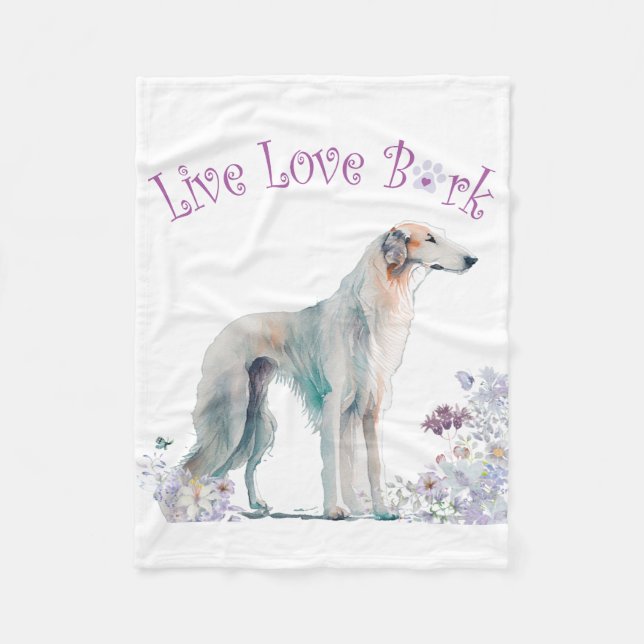 Cobertor De Velo Borzoi Dog Mãe Floral (Frente)