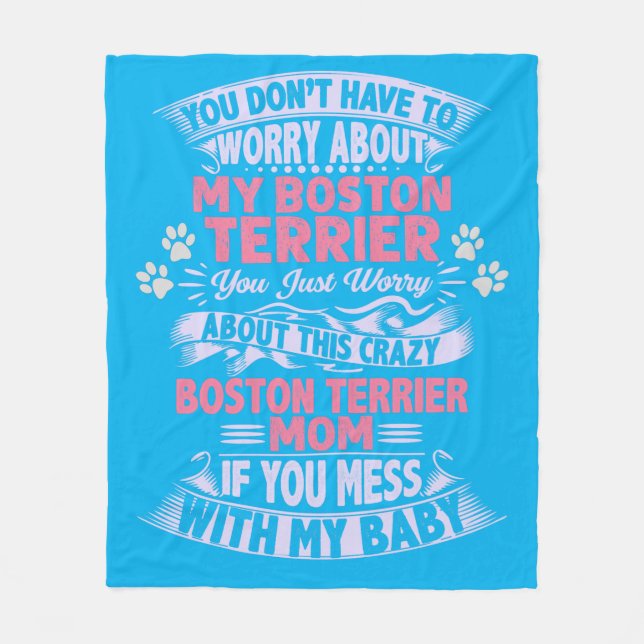 cobertor de velo "Boston Terrier". (Frente)