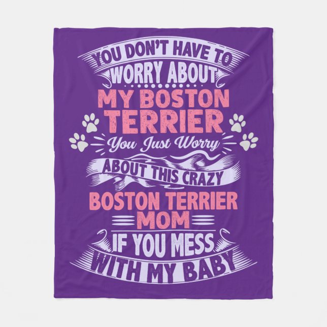 cobertor de velo "Boston Terrier". (Frente)