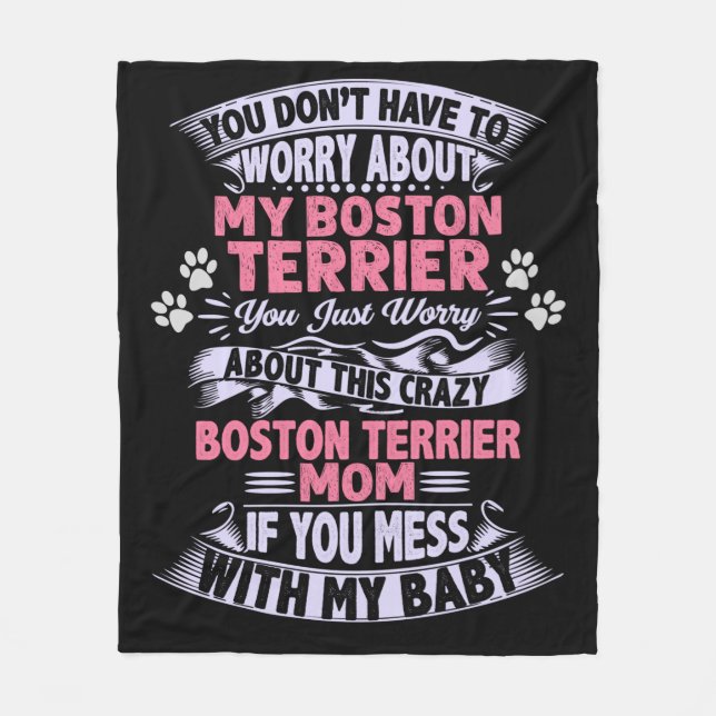 cobertor de velo "Boston Terrier". (Frente)