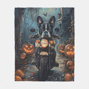 Cobertor De Velo Boston Terrier dirigindo moto-ciclismo assustado