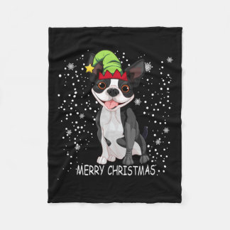 Cobertor De Velo Boston Terrier Dog Tree Christmas Sweet Dog