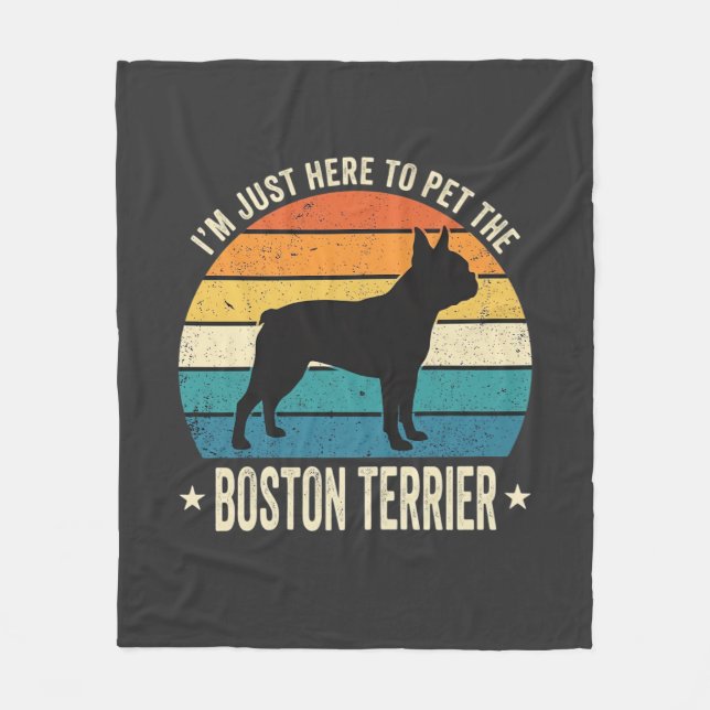 Cobertor De Velo Boston Terrier Gráfico Retro Amante de Cães_1 (Frente)