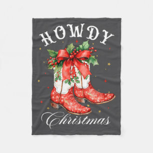 Cobertor De Velo Bota de Cowgirl de Natal com Laço Coquete Howdy Oc