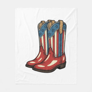 Cobertor De Velo Botas de Cowgirl Patrióticas Vintage Camisa Wester