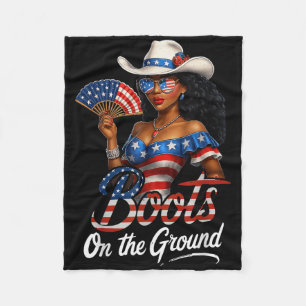 Cobertor De Velo Botas No Chão Vaqueira Bandeira Ocidental 4 De Jul