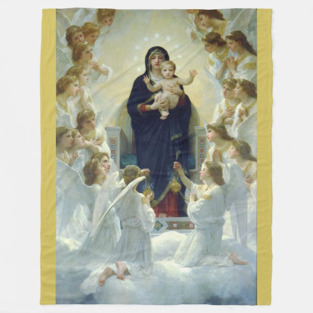Cobertor De Velo Bouguereau Christmas Angels 1900 (Frente)