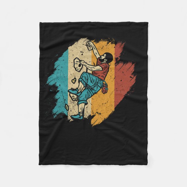 Cobertor De Velo Bouldering Rock Climber Mountain Climbing - Retro  (Frente)