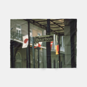Cobertor De Velo Bourbon Street Sign in New Orleans