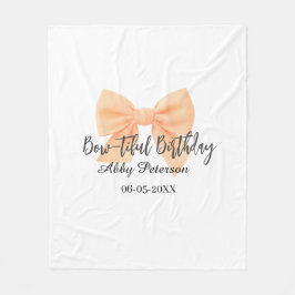 Cobertor De Velo Bow-tiful birthday orange bow name date simple pas