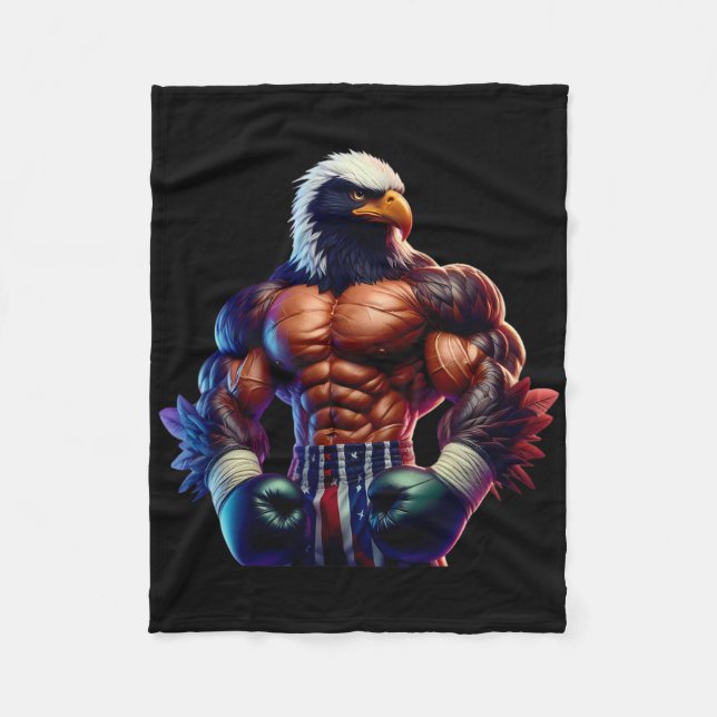 Cobertor De Velo Boxe Blackhawk Boxer Kickboxer Lutador de MMA Comb (Frente)