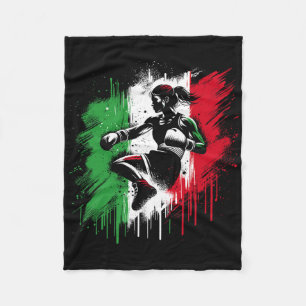 Cobertor De Velo Boxeadora Feminina Italiana - Garota de Kickboxing