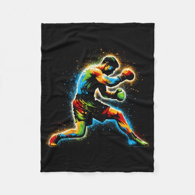 Cobertor De Velo Boxer Boxer Ring Arte Marcial Kickboxer Trai (Frente)