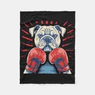 Cobertor De Velo Boxer Bulldog Com Luvas De Boxin Engraçadas