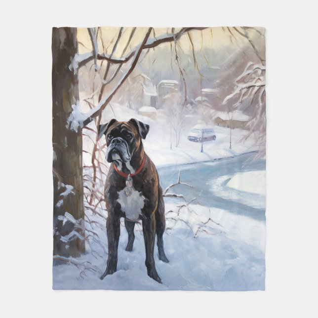 Cobertor De Velo Boxer Deixe Nevar Natal (Frente)
