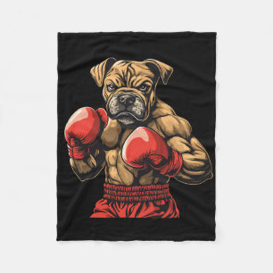 Cobertor De Velo Boxer Dog Boxing Luvas Gráfico Para Homens Meninas