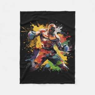 Cobertor De Velo Boxer Man Boxing Paint Splash Boxas Luvas