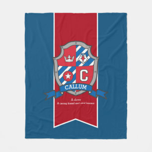 Cobertor De Velo Boys Callum ou a letra C nome que significa cinza