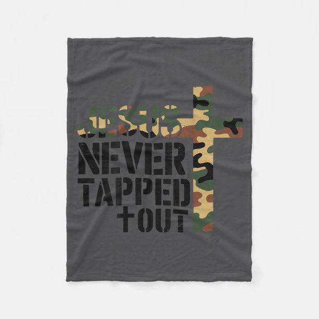 Cobertor De Velo Boys Camo Christian Wrestling Jesus Never Tapped O (Frente)