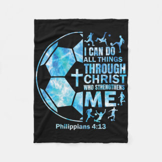 Cobertor De Velo Boys Soccer Christian Shirt I Can Do All Things Re