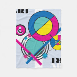 Cobertor De Velo Brahaus geométricos com tipografia