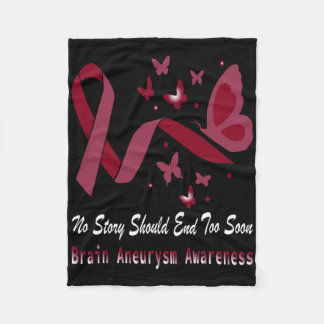Cobertor De Velo Brain Aneurysm Awareness Butterfly Burgundy Ribbon